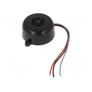 Sound transducer: piezo alarm | 80÷90dB | Colour: black | 12÷24V