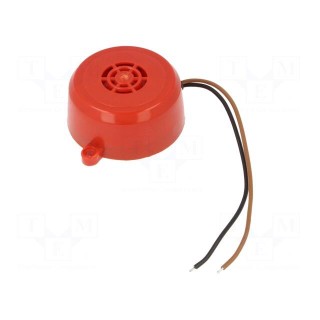 Sound transducer: piezo signaller | Sound level: 90dB | Colour: red