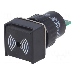 Signaller: sound | 75dB | Illumin: none | IP40 | Ø16mm | max.6mm | plastic