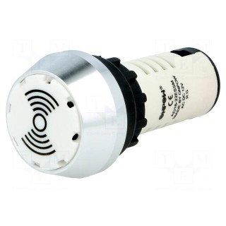 Signaller: sound | 80dB | Illumin: LED 12VAC/DC | IP40 | Ø22mm | max.6mm