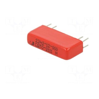Relay: reed switch | DPDT | Ucoil: 12VDC | 0.25A | max.100VDC | 10W | THT