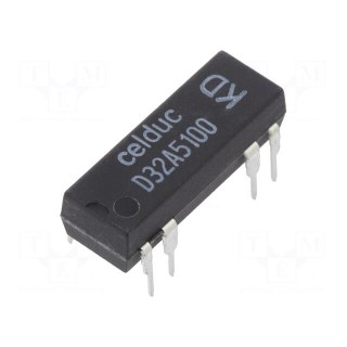 Relay: reed switch | DPST-NO | Ucoil: 12VDC | 1A | max.100VDC | 10W | PCB