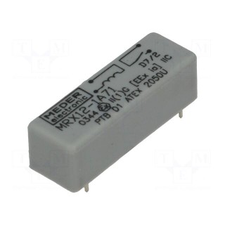 Relay: reed switch | SPST-NO | Ucoil: 12VDC | 1A | max.200VDC | 10W | PCB