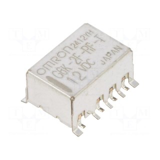 Relay: electromagnetic | DPDT | Ucoil: 12VDC | Icontacts max: 1A | SMD
