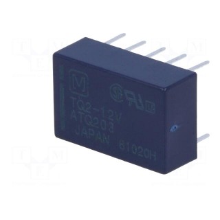 Relay: electromagnetic | DPDT | Ucoil: 12VDC | Icontacts max: 2A | PCB