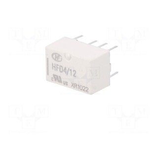 Relay: electromagnetic | DPDT | Ucoil: 12VDC | 0.5A/125VAC | 2A/30VDC