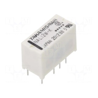 Relay: electromagnetic | DPDT | Ucoil: 12VDC | 2A | 0.5A/125VAC | PCB