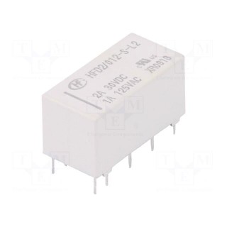 Relay: electromagnetic | DPDT | Ucoil: 12VDC | 1A/125VAC | 3A/30VDC | 3A
