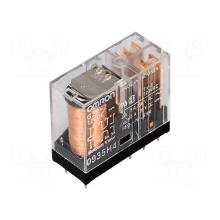 Relay: electromagnetic | DPDT | Ucoil: 12VDC | Icontacts max: 5A | PCB
