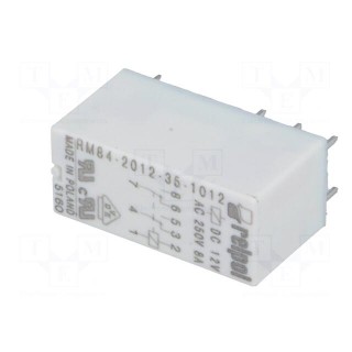 Relay: electromagnetic | DPDT | Ucoil: 12VDC | 8A/250VAC | 8A/24VDC | 8A