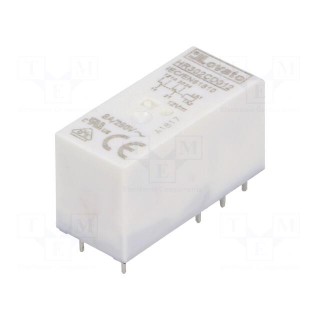 Relay: electromagnetic | DPDT | Ucoil: 12VDC | 8A/250VAC | 8A/30VDC | 8A