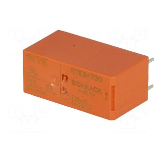 Relay: electromagnetic | DPDT | Ucoil: 230VAC | 8A | 8A/250VAC | PCB