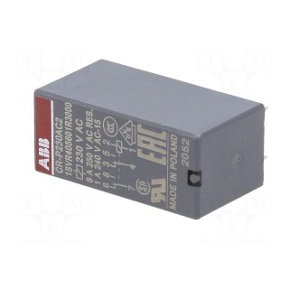 Relay: electromagnetic | DPDT | Ucoil: 230VAC | 8A | max.250VAC | PCB