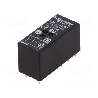 Relay: electromagnetic | DPDT | Ucoil: 24VAC | 8A/250VAC | 8A/28VDC | 8A