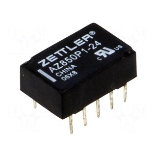 Relay: electromagnetic | DPDT | Ucoil: 24VDC | 1A | 0.5A/125VAC | PCB