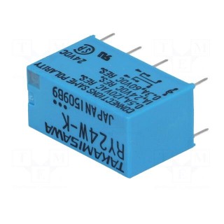 Relay: electromagnetic | DPDT | Ucoil: 24VDC | 0.5A/120VAC | 1A/24VDC