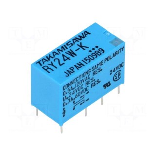 Relay: electromagnetic | DPDT | Ucoil: 24VDC | 0.5A/120VAC | 1A/24VDC