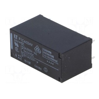Relay: electromagnetic | DPDT | Ucoil: 24VDC | 5A | 5A/250VAC | 5A/24VDC