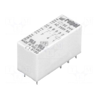 Relay: electromagnetic | DPDT | Ucoil: 24VDC | 8A/250VAC | 8A/24VDC | 8A