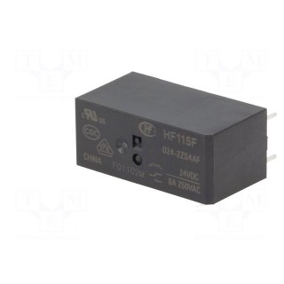 Relay: electromagnetic | DPDT | Ucoil: 24VDC | 8A | 8A/250VAC | 8A/24VDC