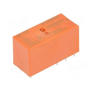 Relay: electromagnetic | DPDT | Ucoil: 24VDC | 8A | 8A/250VAC | 8A/30VDC