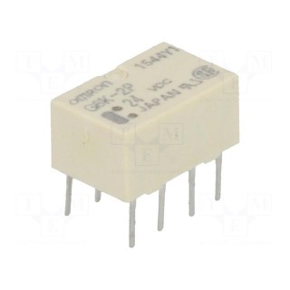 Relay: electromagnetic | DPDT | Ucoil: 24VDC | Icontacts max: 1A | PCB