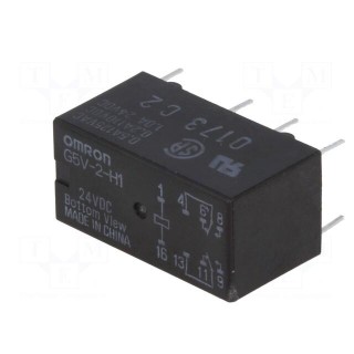 Relay: electromagnetic | DPDT | Ucoil: 24VDC | 0.5A/125VAC | 2A/30VDC