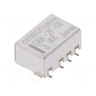Relay: electromagnetic | DPDT | Ucoil: 3VDC | Icontacts max: 1A | SMD