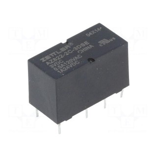 Relay: electromagnetic | DPDT | Ucoil: 3VDC | 2A | 0.5A/120VAC | PCB
