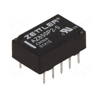 Relay: electromagnetic | DPDT | Ucoil: 6VDC | 3A | 0.5A/125VAC | PCB