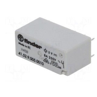 Relay: electromagnetic | DPDT | Ucoil: 5VDC | 8A/250VAC | 8A/30VDC | 15A