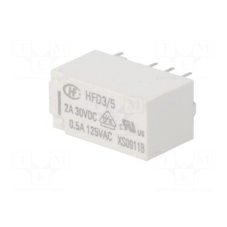 Relay: electromagnetic | DPDT | Ucoil: 5VDC | 2A | 0.5A/125VAC | PCB