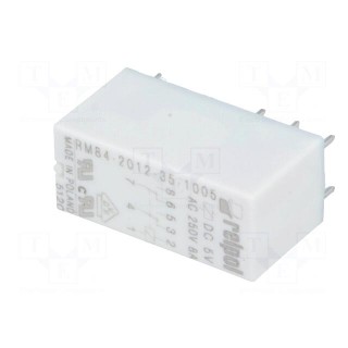 Relay: electromagnetic | DPDT | Ucoil: 5VDC | 8A/250VAC | 8A/24VDC | 8A