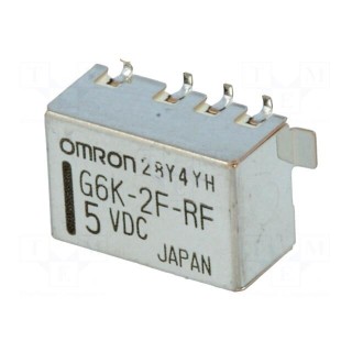 Relay: electromagnetic | DPDT | Ucoil: 5VDC | 0.3A/125VAC | 1A/30VDC