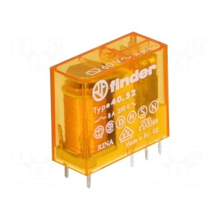 Relay: electromagnetic | DPDT | Ucoil: 60VAC | 8A/250VAC | 8A/30VDC