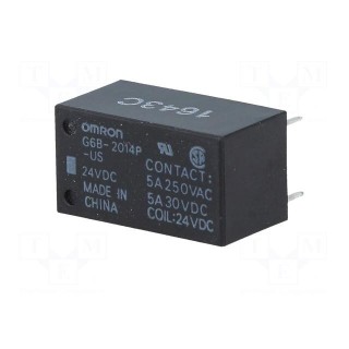 Relay: electromagnetic | DPST-NC | Ucoil: 24VDC | 5A/250VAC | 5A/30VDC