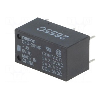 Relay: electromagnetic | DPST-NC | Ucoil: 5VDC | 5A/250VAC | 5A/30VDC