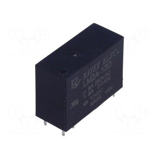 Relay: electromagnetic | DPST-NO | Ucoil: 12VDC | 5A/250VAC | 5A/30VDC