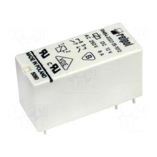 Relay: electromagnetic | DPST-NO | Ucoil: 12VDC | 8A | 8A/250VAC | PCB
