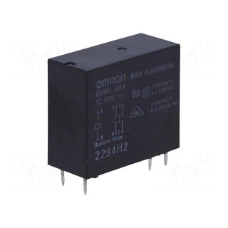 Relay: electromagnetic | DPST-NO | Ucoil: 12VDC | Icontacts max: 8A