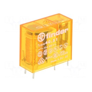 Relay: electromagnetic | SPDT | Ucoil: 12VAC | 8A/250VAC | 8A/30VDC