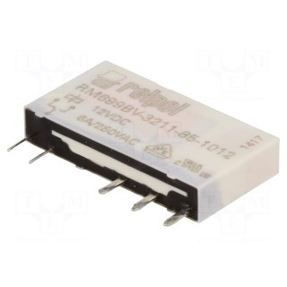 Relay: electromagnetic | SPDT | Ucoil: 12VDC | 0.05A | 0.05A/30VAC