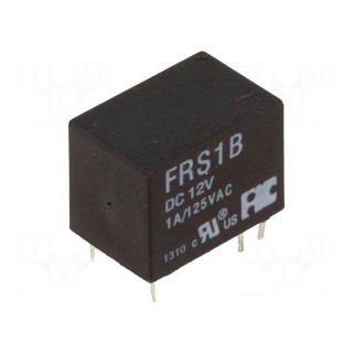 Relay: electromagnetic | SPDT | Ucoil: 12VDC | 1A/125VAC | 1A/30VDC