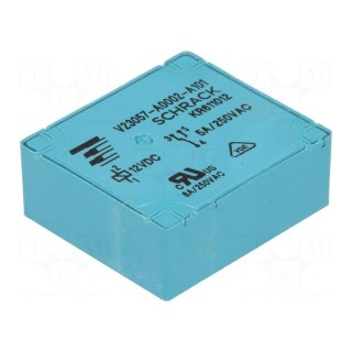 Relay: electromagnetic | SPDT | Ucoil: 12VDC | 5A/250VAC | 5A/24VDC | 5A