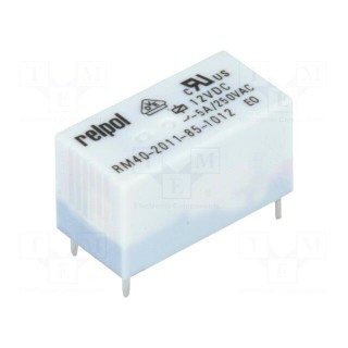 Relay: electromagnetic | SPDT | Ucoil: 12VDC | 5A | 5A/250VAC | 5A/30VDC
