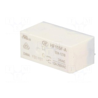 Relay: electromagnetic | SPDT | Ucoil: 24VAC | 12A | 12A/250VAC | PCB