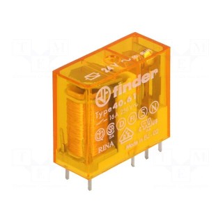 Relay: electromagnetic | SPDT | Ucoil: 24VAC | 16A/250VAC | 16A/30VDC