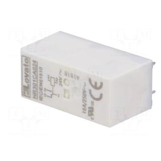 Relay: electromagnetic | SPDT | Ucoil: 24VAC | 16A/250VAC | 12A/30VDC