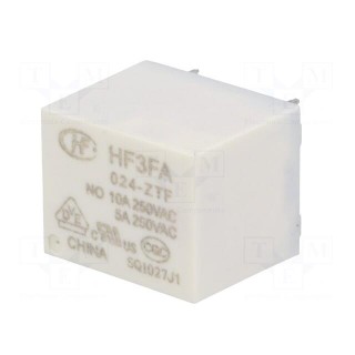 Relay: electromagnetic | SPDT | Ucoil: 24VDC | 10A | 10A/277VAC | PCB
