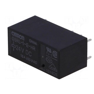Relay: electromagnetic | SPDT | Ucoil: 24VDC | 16A | 16A/250VAC | PCB